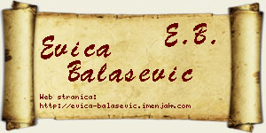 Evica Balašević vizit kartica